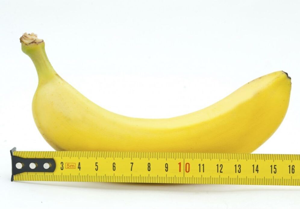 for example measuring the size of the penis using a banana